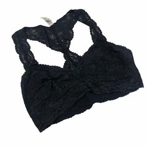 FREE PEOPLE Black Lace Bralette Top Med